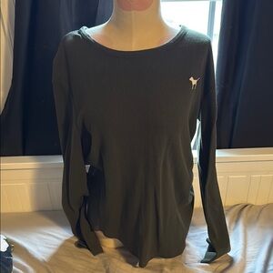 PINK Olive Green Long Sleeve Top